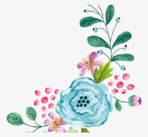 Clip Black And White Download Blue Flowers Free K Pictures - Watercolor Flower Blue Png