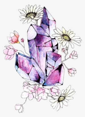 Report Abuse - Crystal And Flower Tattoo