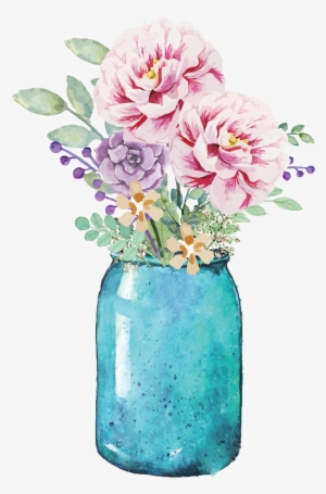 Lauren Baxter Flowers In - Mason Jar Flowers Png