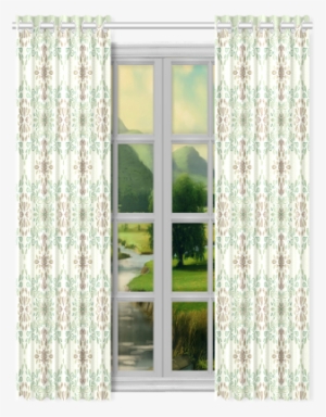 Watercolor Ornaments New Window Curtain 50" X