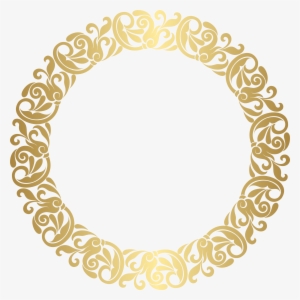 Gold Floral Flourish Motif Frame No Background Clipart - Clip Art