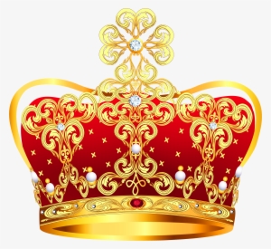 Gold And Red Crown With Pearls Png Clipart Picture - Crown For Queen Png