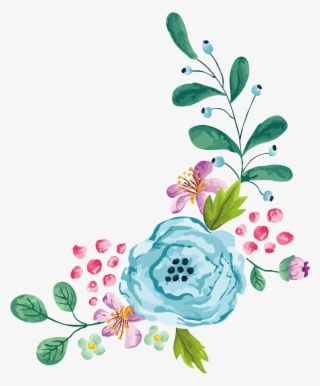 Blue Watercolor Flower Png - Watercolor Flower Blue Png