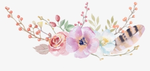 Boho Vector Watercolor Download - Bohemian Watercolor Flowers Png