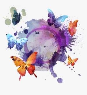 Painting Illustration Render Transprent - Butterflies Background