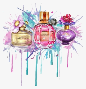 Watercolor Fashion Tumblr Download - Coco Chanel Perfume Drawing