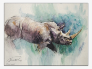 Watercolor White Rhino Print - Watercolor Painting