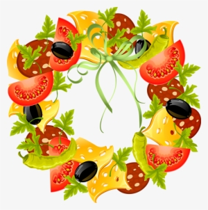 Graphic Design Pinterest Clip - Vegetable Wreath Clipart