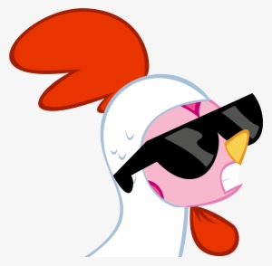 Deal With It - Chicken With Sunglasses Cartoon