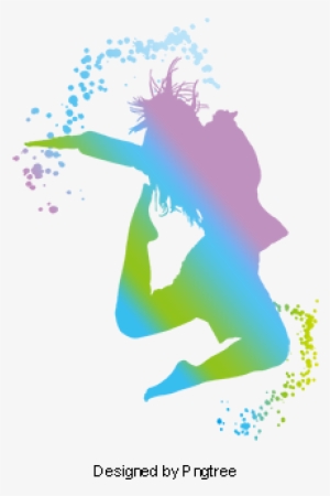 Youthful Silhouette Dancing Girl Watercolor, Youth, - Portable Network Graphics