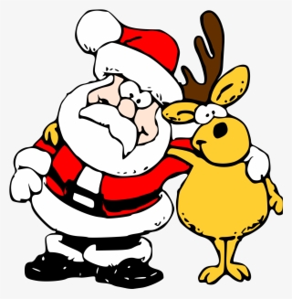 Santa Claus Is Coming To Town - Cartoon Santa And Reindeer