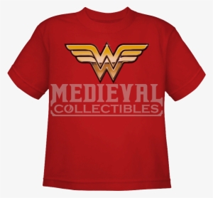 Kids Wonder Woman Logo T-shirt - Youth: Dolphin Tale - Fade Out