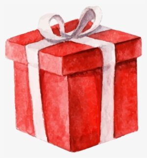 Watercolor Hand Painted Birthday Gift Box Vector Png - Gift Watercolor