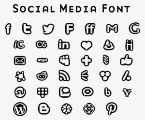 Social Media Icons Bold Font - Icon