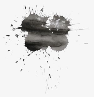 Black Watercolor Splatter - Black Watercolor Stain Png