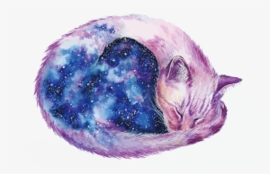 Cat Watercolor Painting Deviantart - 星空 貓咪