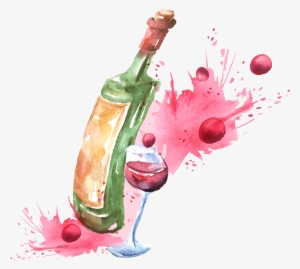 Clipart Transparent Stock Red Wine Cocktail Watercolor - Water Color Wine Png