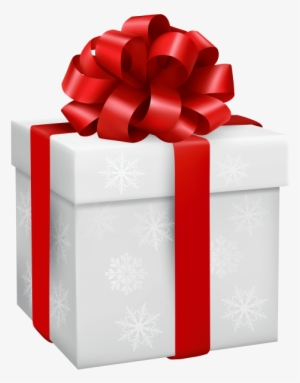 Gift Box With Snowflakes Png Clipart - Christmas Gift Box Png