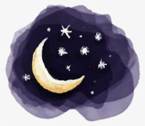 Sky Kids Drawing Night Nightsky Moon Stars Watercolor - Watercolor Moon And Stars