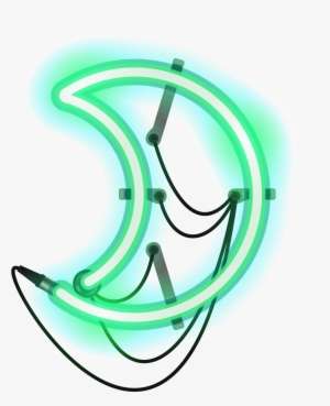 Green Moon Watercolor Hand-painted Transparent Material - Christmas Day