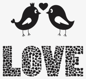 Love Birds Png Image - Love Birds Black And White
