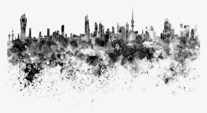 Bleed Area May Not Be Visible - Kuwait Skyline Watercolor