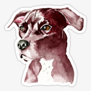 Monochromatic Pit Bull Dog Watercolor Painting - Monochromatic Painting Watercolor Dog