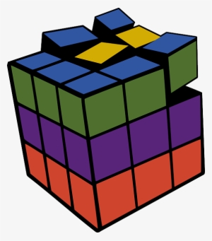 Rubik's Cube, Cube, Game, Puzzle, Toy, Damaged, Broken - Rubiks Cube Coloring Page