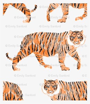 Watercolor Tiger - Black, Orange, And White Custom Wallpaper By Emilysanford