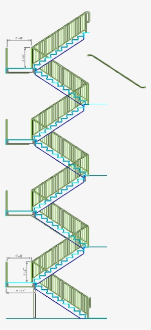Stairs 98 Kb - U Shaped Stairs Section