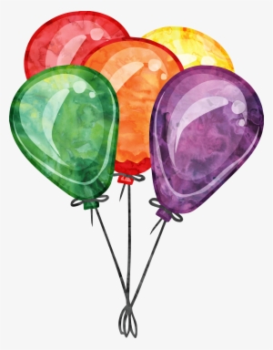 Banner Free Library Birthday Balloon Party Clip Art - Clipart Watercolor Balloon