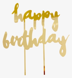 Image Black And White Library Birthday Transparent - Happy Birthday Gold Png
