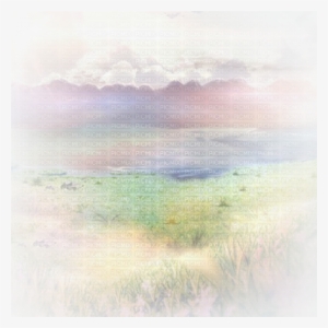 Soave Background Transparent Clouds Grass Rainbow Pastel - Painting