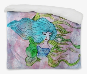 Watercolor Illustration Of A Girl With Colorful Hair - Watercolor Painting