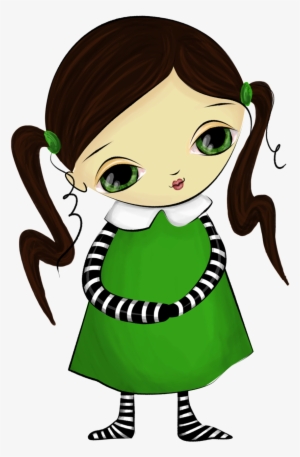 Watercolor Hand-painted Brunette Little Girl Transparent - Halloween