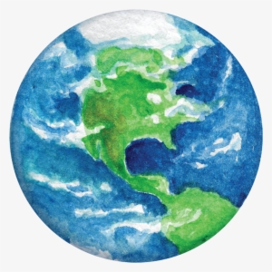 Watercolour Planets Individual Wall Decals - Watercolour Earth Transparent