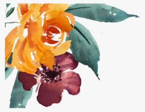 Free Watercolor Hand Drawn Flowers With Foliage - Watercolor Red Flower Png