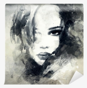 Abstract Woman Portrait Wall Mural ✓ Easy Installation - Anna Ismagilova