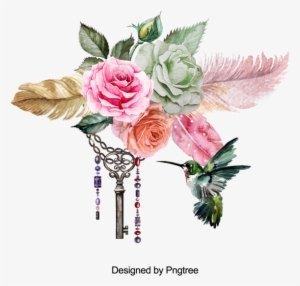 Beautiful Hand Paint Watercolor Rose Flower, Flower, - Watercolor Painting