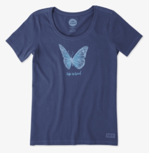 Women's Butterfly Watercolor Crusher Scoop - Life Is Good. Women's Crusher Scoop: Butterfly Watercolor
