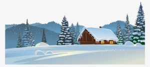Winter House And Snow Ground Png Clipart Image - Snow House Winter Png