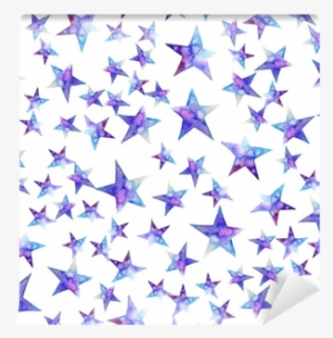 Seamless Pattern Of Colorful Watercolor Star Icon - Watercolor Painting