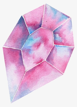 Diamond Gem Watercolor Handpainted Colorful Colorsplash - Watercolor Painting