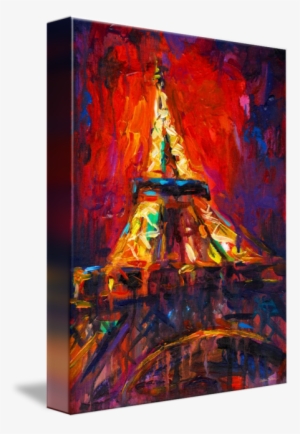 Abstract Impressionistic Eiffel Tower Painting