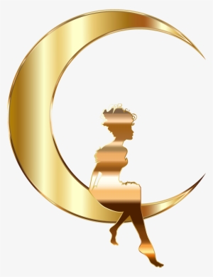 Lunar Clipart Transparent Background - Gold Moon Transparent Background