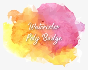 Watercolor Polygonal Creative Badge Design, Watercolor, - Watercolor Painting