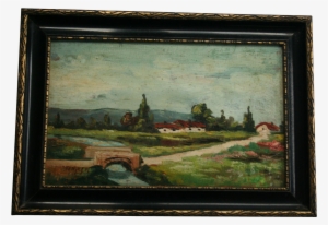 Original Adolphe Fenyes Hungary Landscape Oil Painting - Picture Frame