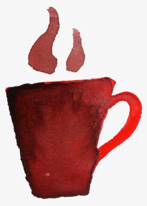 Free Download - Red Watercolor Coffee Png
