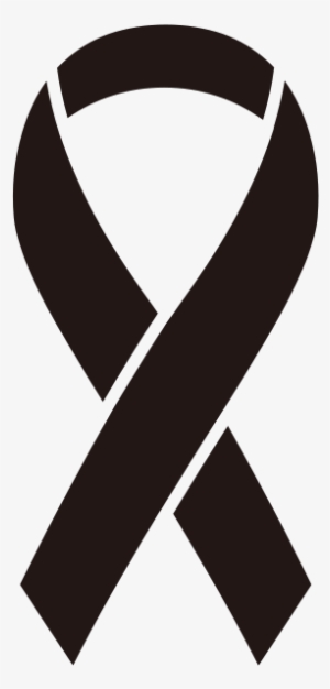 Ribbon Sticker Icon Black2 - Ptsd Awareness Ribbon Png