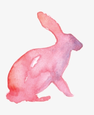 Lay Your Stencil On Watercolor Paper And Use A 1/2″ - Water Color Rabbit Png